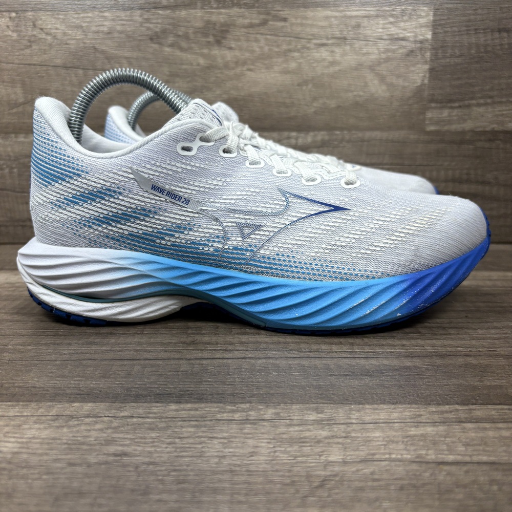 Mizuno Wave Rider 28 Gray Blue Womens US Size 9.5 Wide 411459.00UN Running Shoes